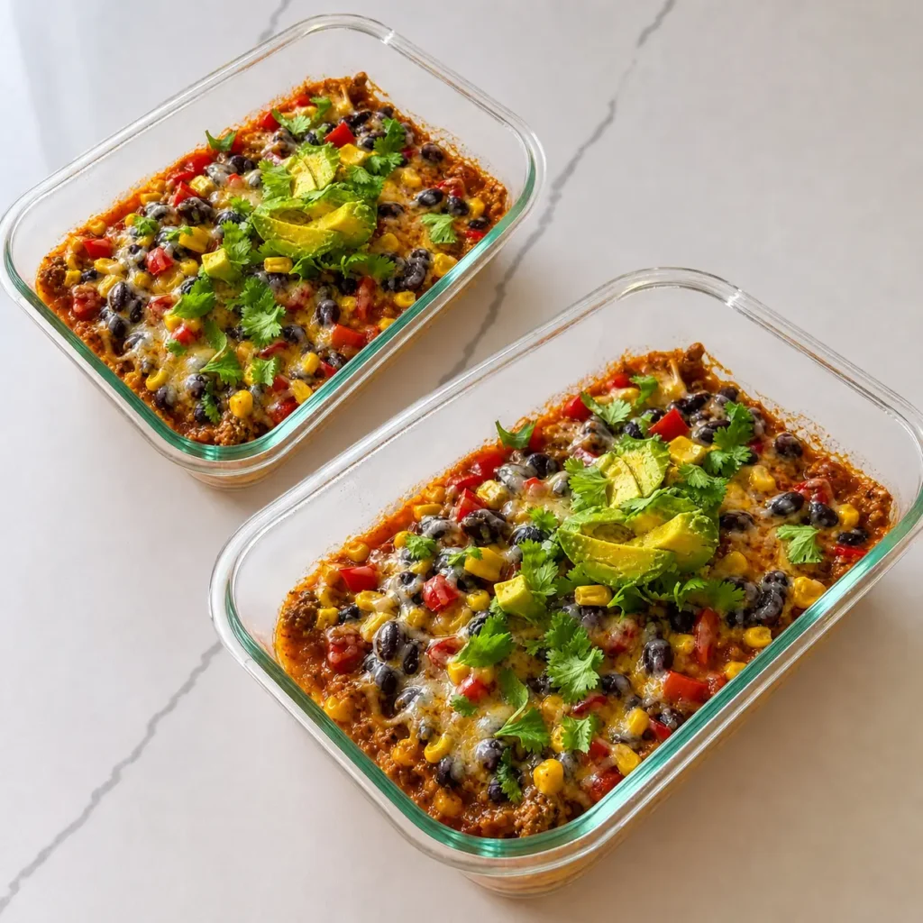 High-Protein Chicken Enchilada Bowls (39g Protein Meal Prep)