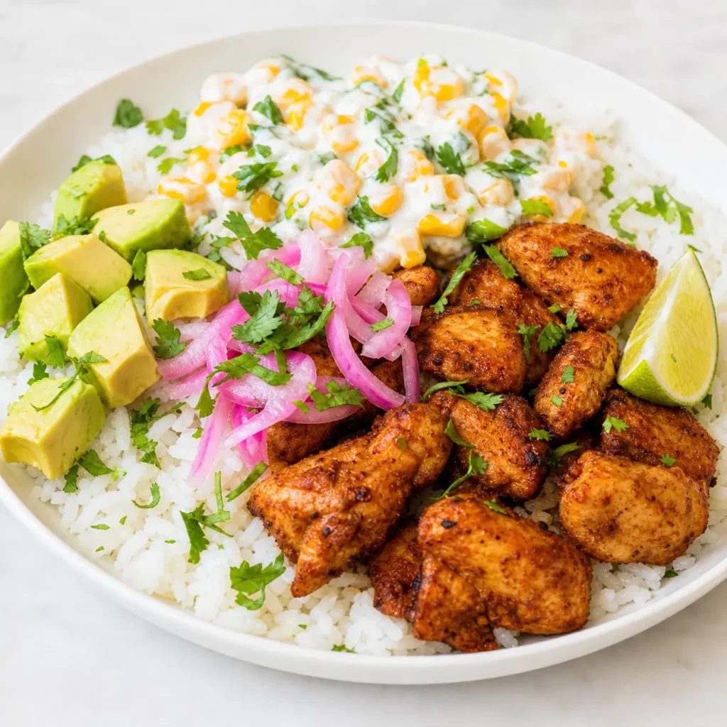 Chicken Street Corn Rice Bowls (High-Protein Meal Prep)