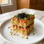 Crispy Salmon Rice Stack (Viral High-Protein Bowl)