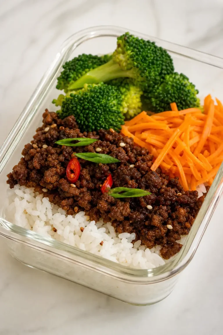 Firecracker Beef Meal Prep Bowls (High-Protein) recipe