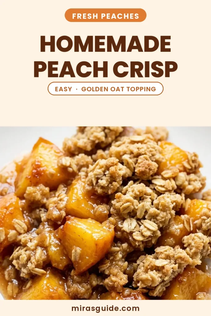 Homemade Peach Crisp (Easy Summer Dessert, 6 Ingredients)