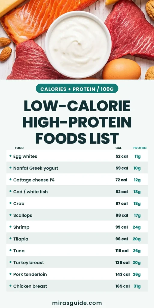 Low-Calorie High-Protein Foods List (Best for Weight Loss)