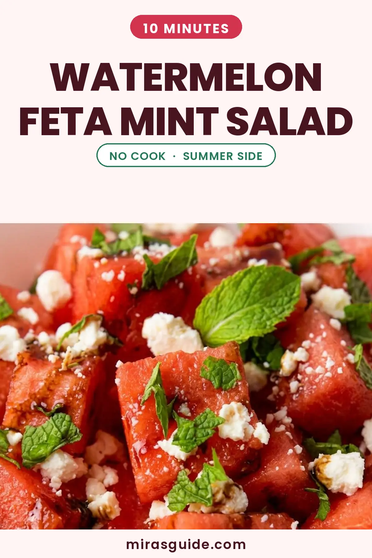Watermelon Feta Mint Salad (5-Minute Summer Side)