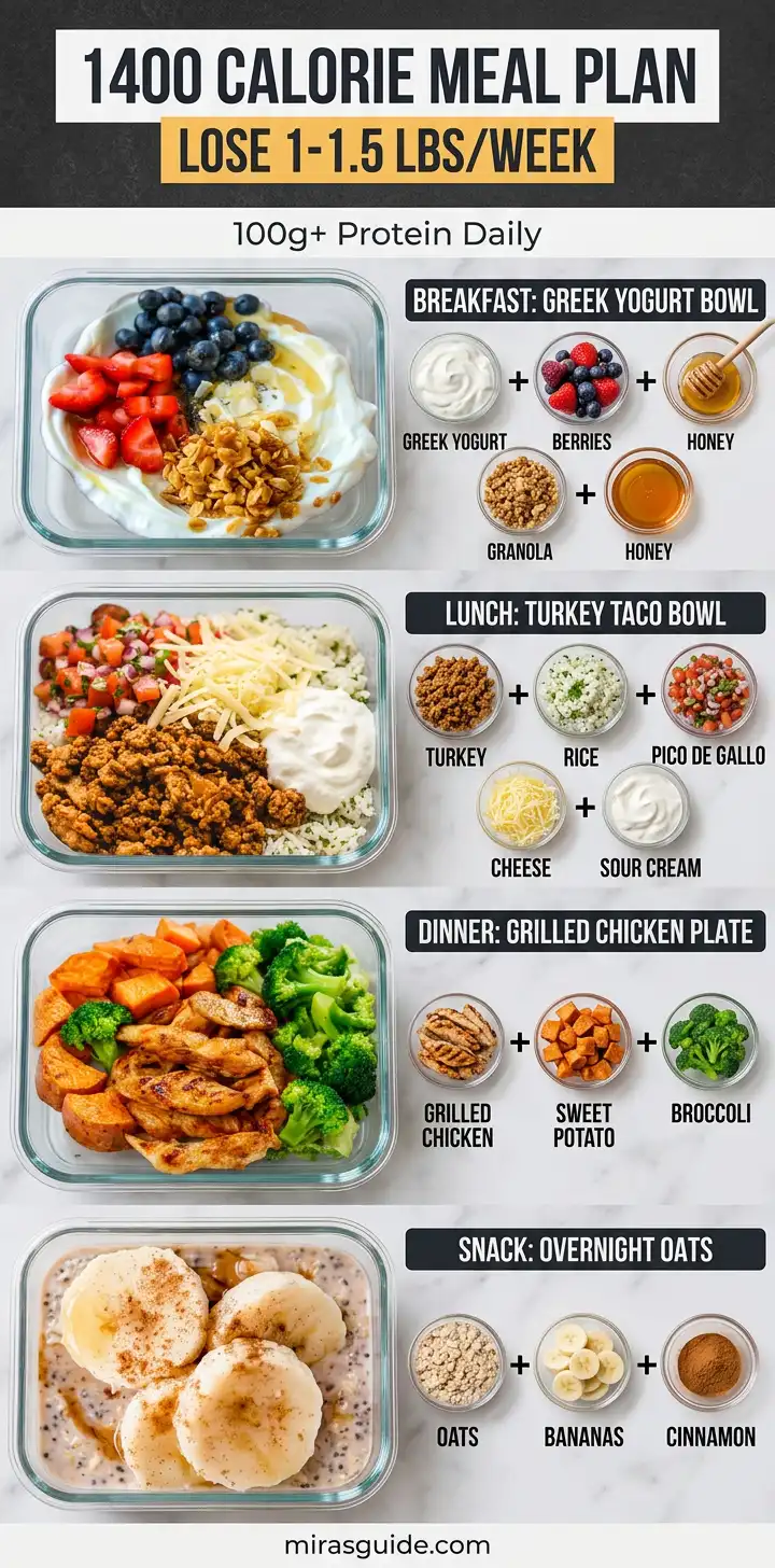 1400 Calorie Meal Plan (The Honest Weekly Framework That Does Not Leave You Hungry)