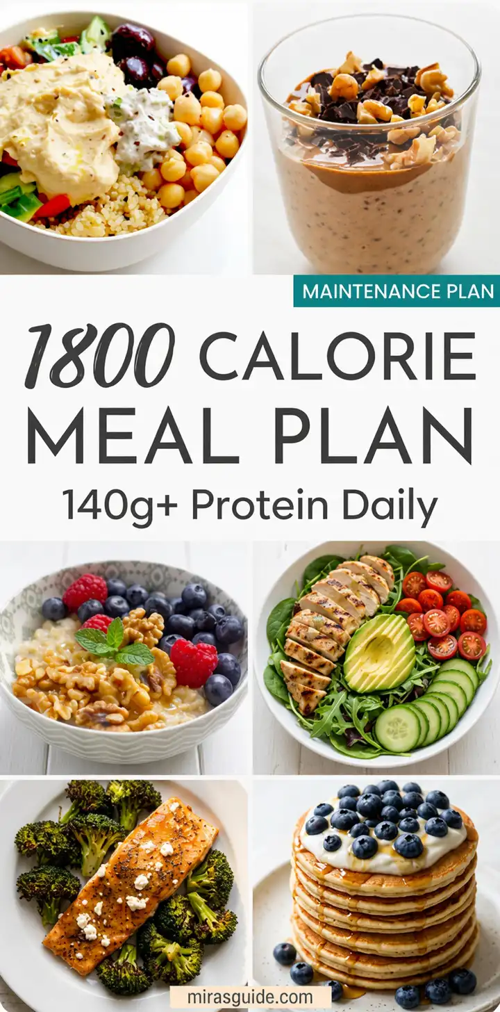 1800 Calorie Meal Plan (The Weekly Framework for Maintenance + Active Lifestyles)
