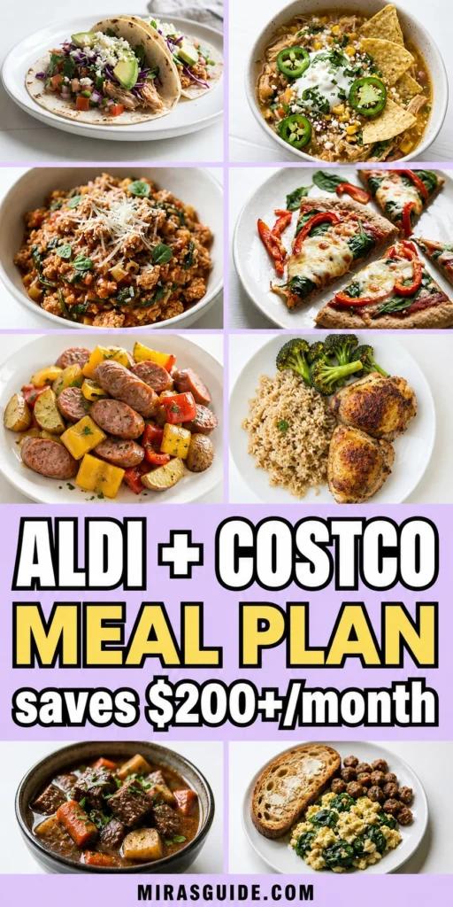 Aldi and Costco Meal Plan Pinterest meal plan graphic