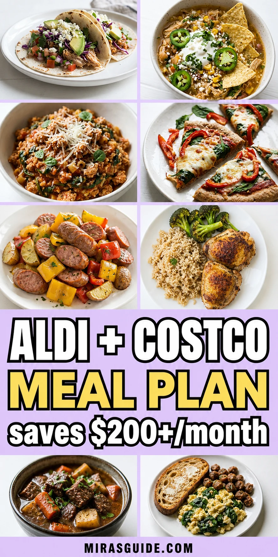 Aldi and Costco Meal Plan Pinterest meal plan graphic