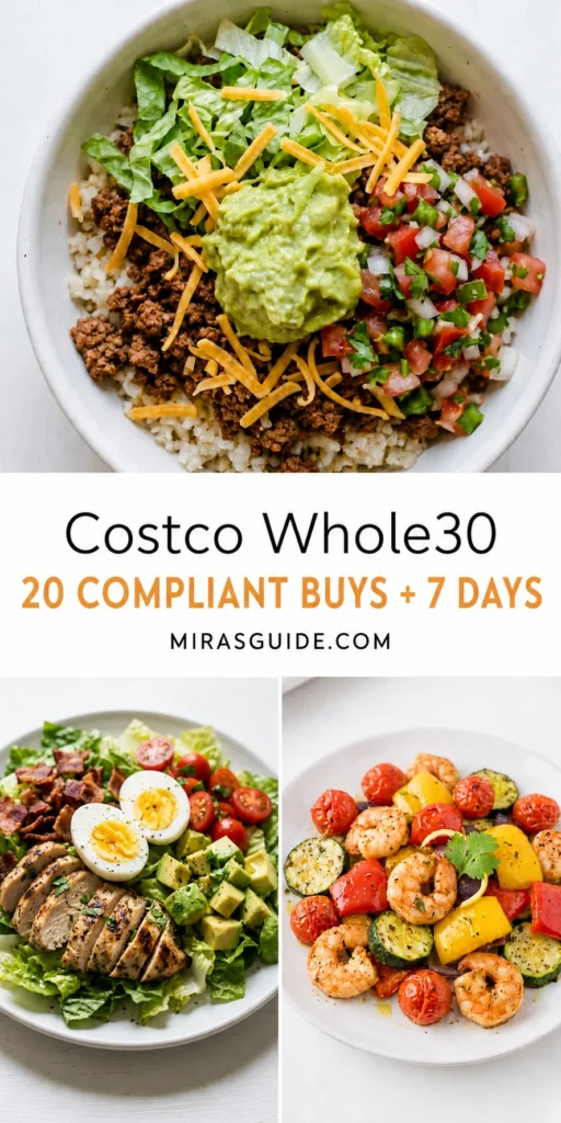 Costco Whole30 Meal Plan Pinterest meal plan graphic