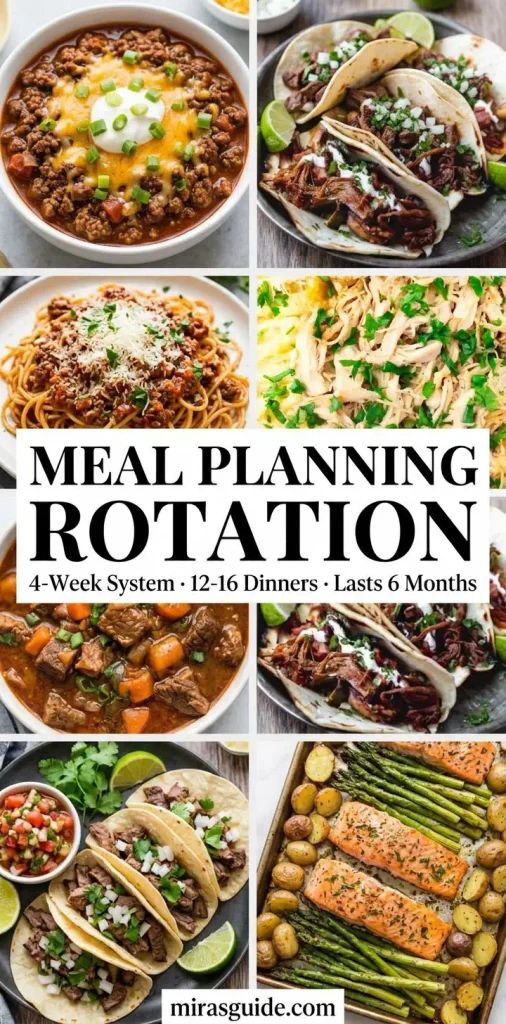 Meal Planning Rotation (The 4-Week System That Keeps Dinner Alive Long-Term)