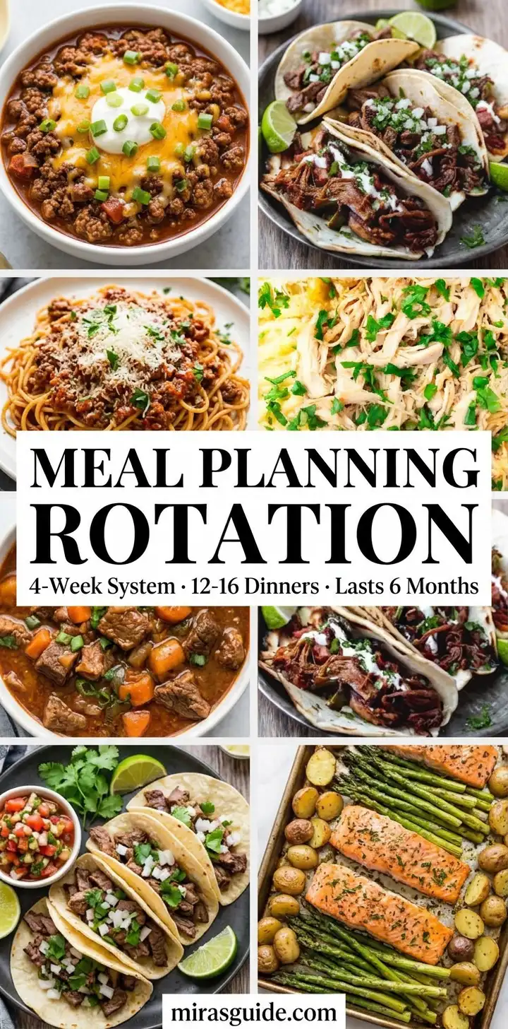 Meal Planning Rotation (The 4-Week System That Keeps Dinner Alive Long-Term)