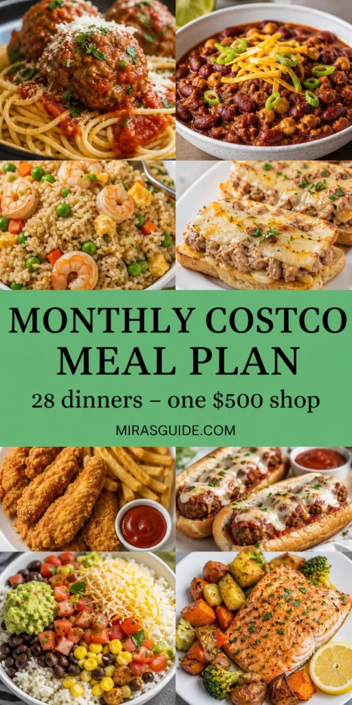 Monthly Costco Meal Plan Pinterest meal plan graphic