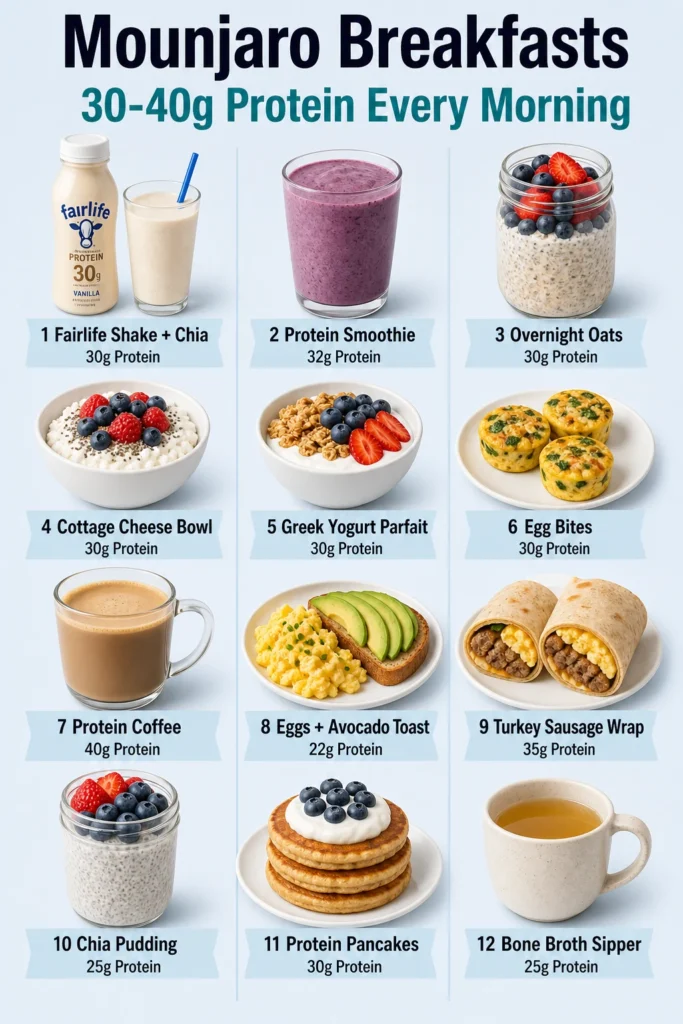 Mounjaro Meal Plans Breakfast Pinterest meal plan graphic