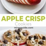 Apple ring cookies with peanut butter, nuts, coconut and chocolate chips