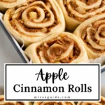 Apple pie cinnamon rolls with gooey apple filling and cream cheese glaze