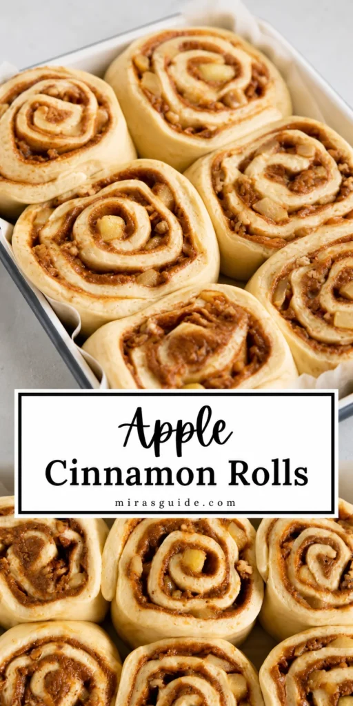 Apple pie cinnamon rolls with gooey apple filling and cream cheese glaze