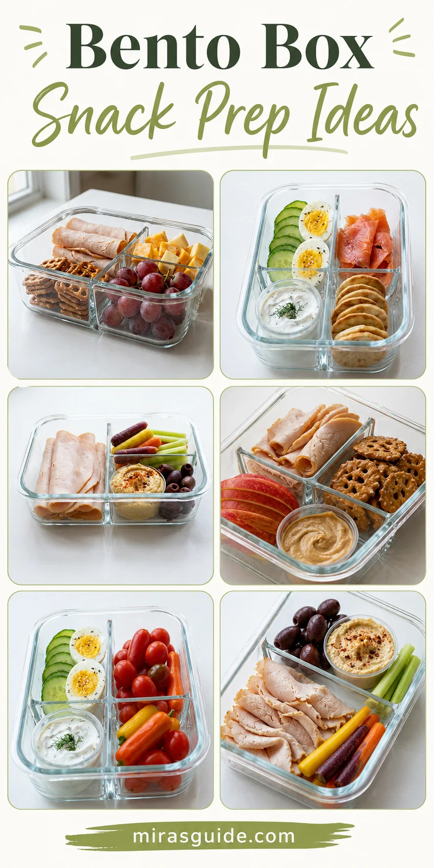 Bento box snack prep ideas collage