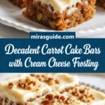 Carrot cake bars with cream cheese frosting and chopped nuts