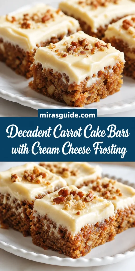 Carrot cake bars with cream cheese frosting and chopped nuts
