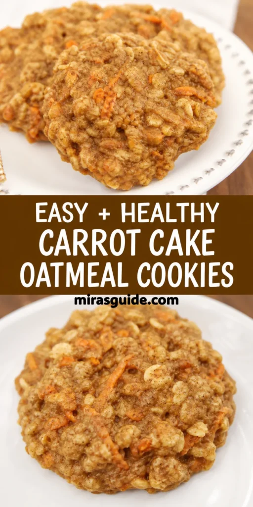 Healthy carrot cake oatmeal cookies with grated carrot