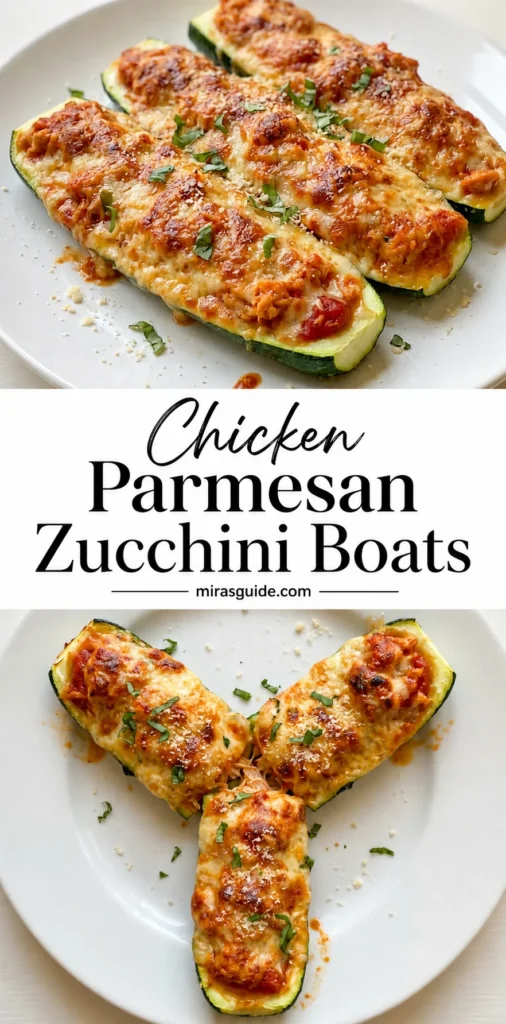 Chicken Parmesan Zucchini Boats