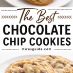 Chewy chocolate chip cookies on a plate