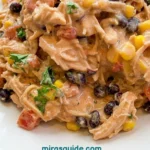 Crock pot fiesta chicken with black beans and corn