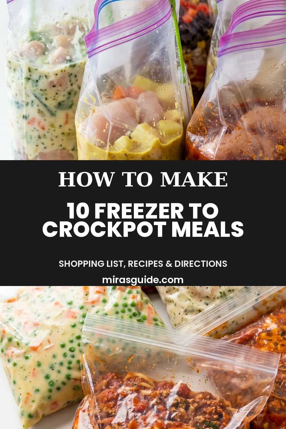 Ten freezer-to-crockpot meal bags assembled in under an hour