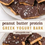 Peanut butter chocolate Greek yogurt bark with sea salt