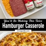 Hamburger casserole with tomato soup and cheese
