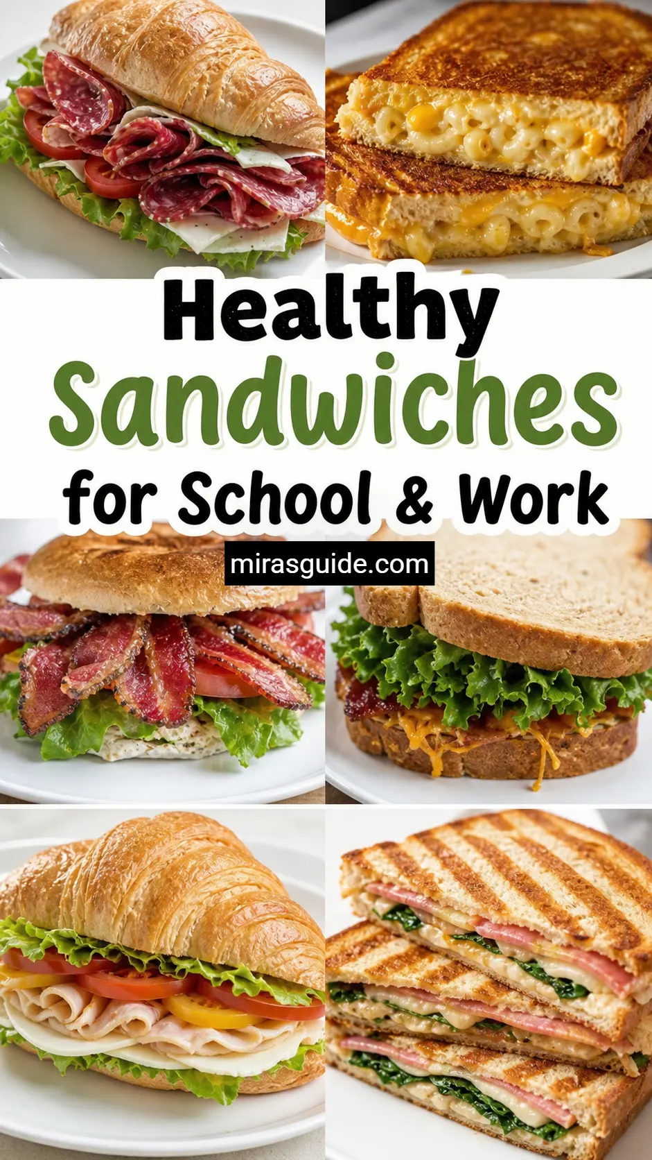 Collage of sandwiches for school and work