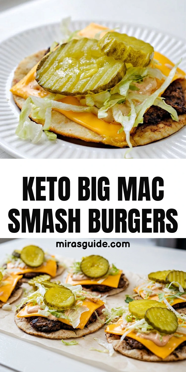 Keto Big Mac smash burgers on tortillas with pickles