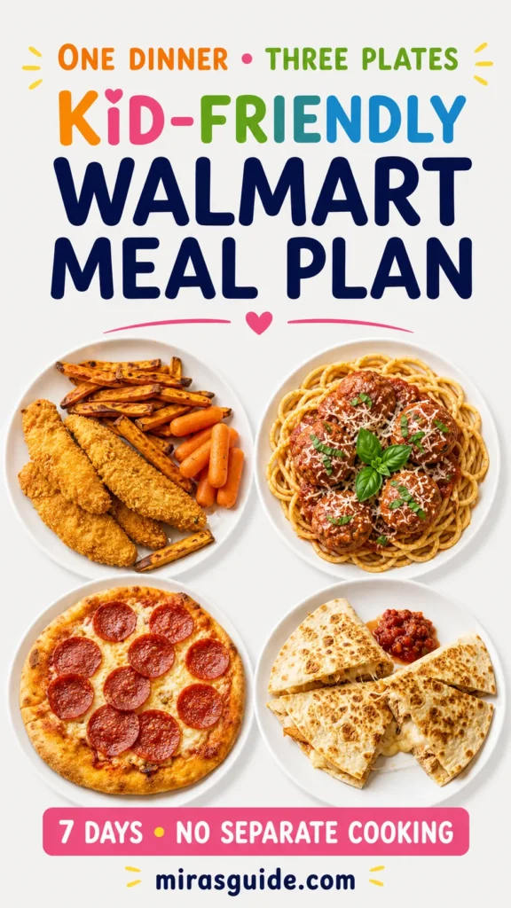 Kid Friendly Walmart Meal Plan Pinterest meal plan pin