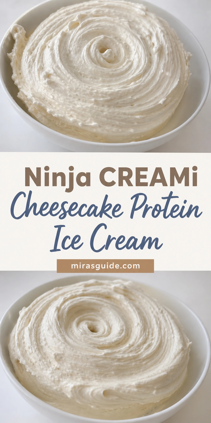 Ninja Creami cheesecake protein ice cream in a bowl