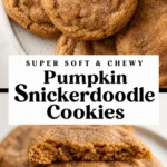 Chewy pumpkin snickerdoodle cookies with cinnamon sugar