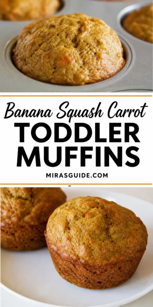 Banana squash carrot toddler mini muffins in a muffin tin