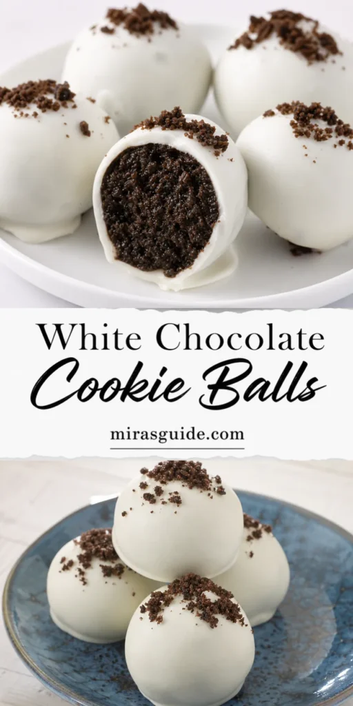 White chocolate Oreo cookie balls — 3 ingredient no-bake truffles