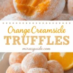 White chocolate orange creamsicle truffles dusted with orange zest