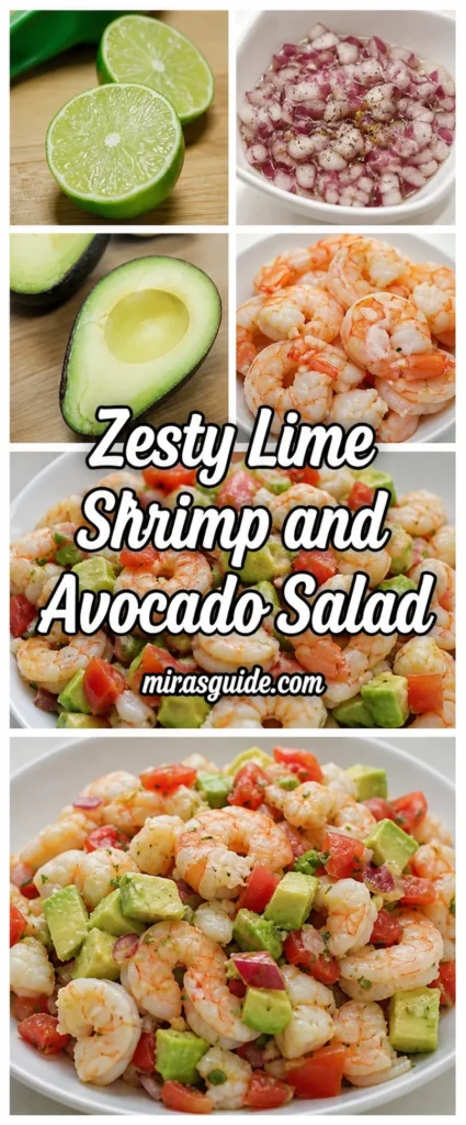 Zesty lime shrimp and avocado salad with tomato and cilantro