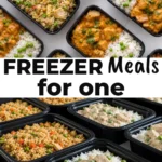 Freezer Meals for One (20 Single-Serving Recipes) — freezer meal prep pin graphic